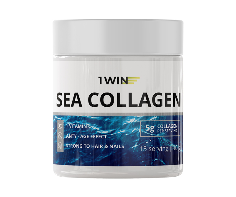 Коллаген 1Win Sea Collagen + Vitamin C (рыбный коллаген), 90 г, без вкуса