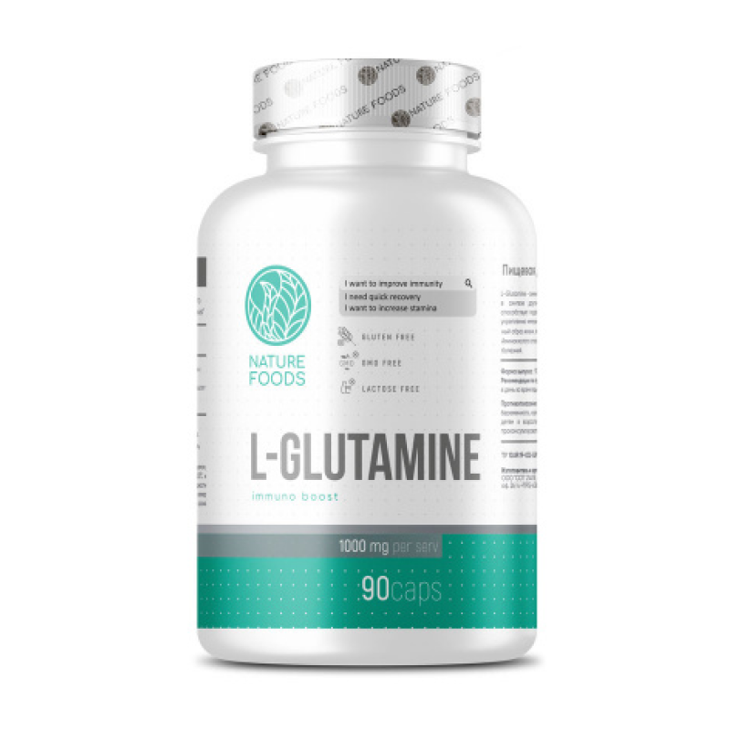 Глютамин Nature Foods L-Glutamine 1000 мг 90 капсул