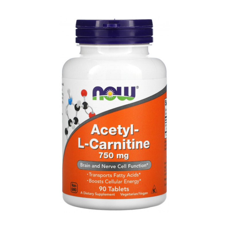 Карнитин NOW Acetyl L-Carnitine 750 mg 90 таблеток