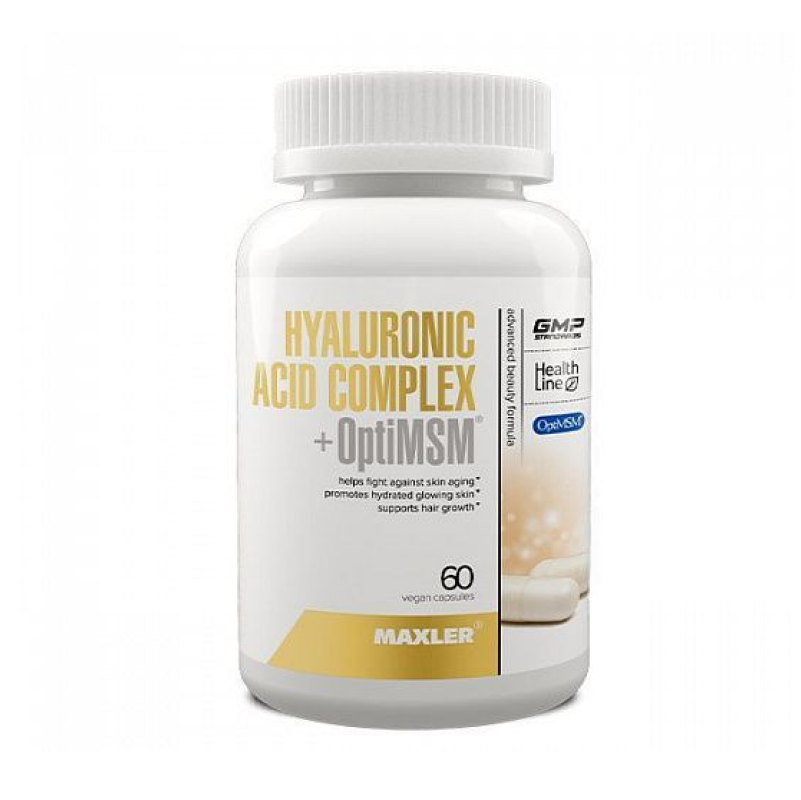 Гиалуроновая кислота и МСМ Maxler Hyaluronic Acid Complex and OptiMSM 60 вег.капсул