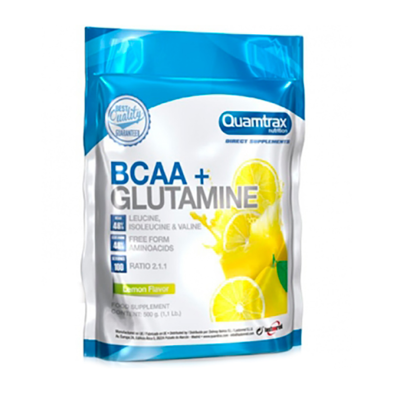 Аминокислоты Quamtrax Nutrition BCAA 2:1:1 + Glutamine Powder 500 г