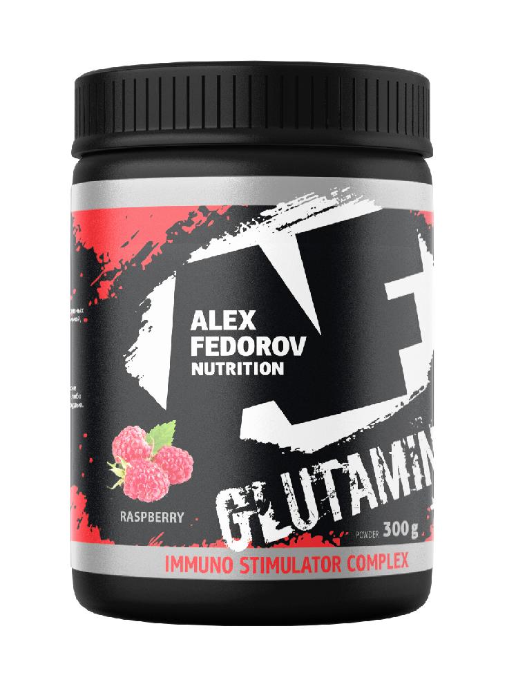 Аминокислота Alex Fedorov Nutrition Glutamine +ISC, 300 г, вкус: малина