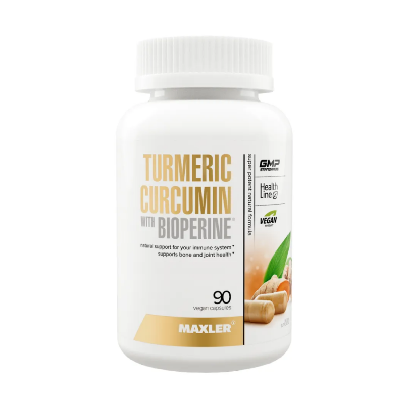 Комплекс для суставов и связок Turcmeric Curcumin with Bioperine Maxler 90 вег. капсул
