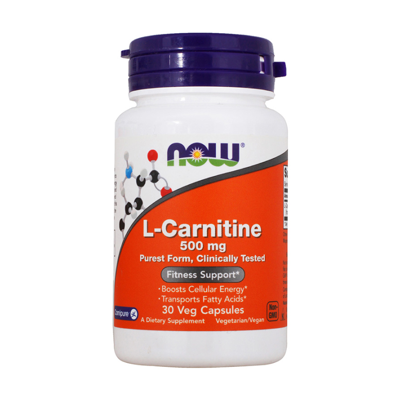 Карнитин NOW L-Carnitine 500 мг 30 капсул
