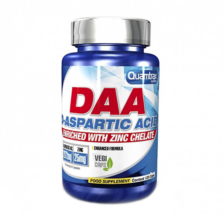Д-аспарагиновая кислота Quamtrax Nutrition DAA D-Aspartic Acid 120 капсул