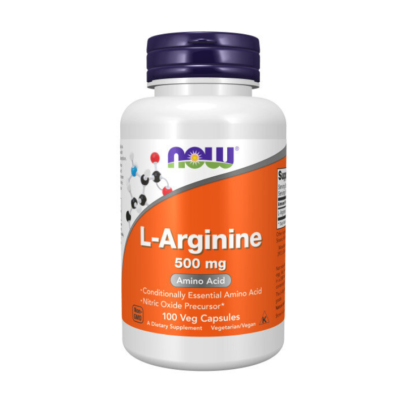 Аргинин NOW L-Arginine 500 мг 100 капсул