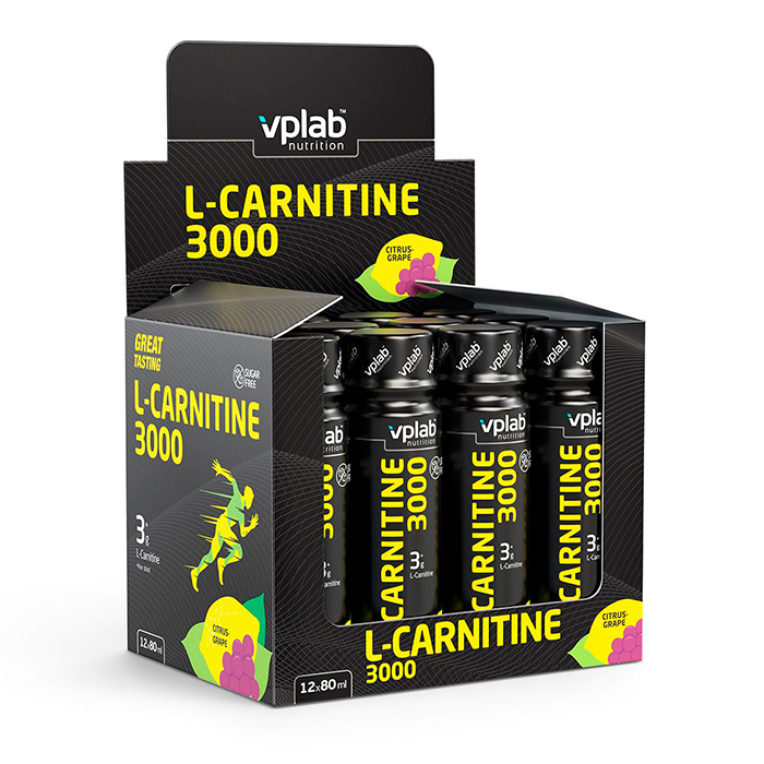 Карнитин VPLab L-Carnitine 3000 мг Shot 80 мл 12 штук
