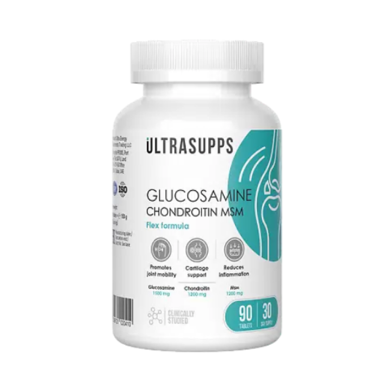 Комплекс для связок и суставов Ultrasupps Glucosamine & Chondroitin & MSM 90 таблеток