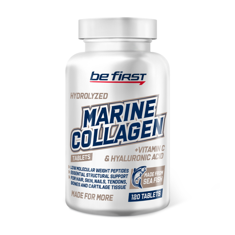Коллаген морской Be First Marine Collagen + hyaluronic acid + vitamin C 120 таблеток