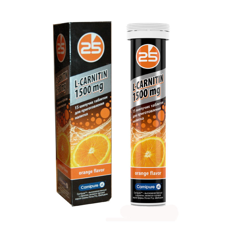Карнитин 25-й час L-Carnitin 1500 мг 15 таблеток