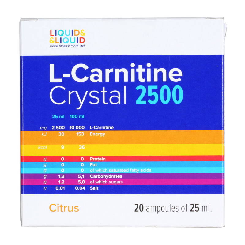Карнитин Liquid and Liquid L-Carnitine Crystal 2500 25 мл 20 ампул