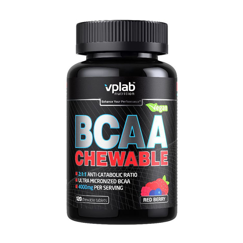 Аминокислоты VPLab BCAA Chewable 120 таблеток, вкус: красные фрукты