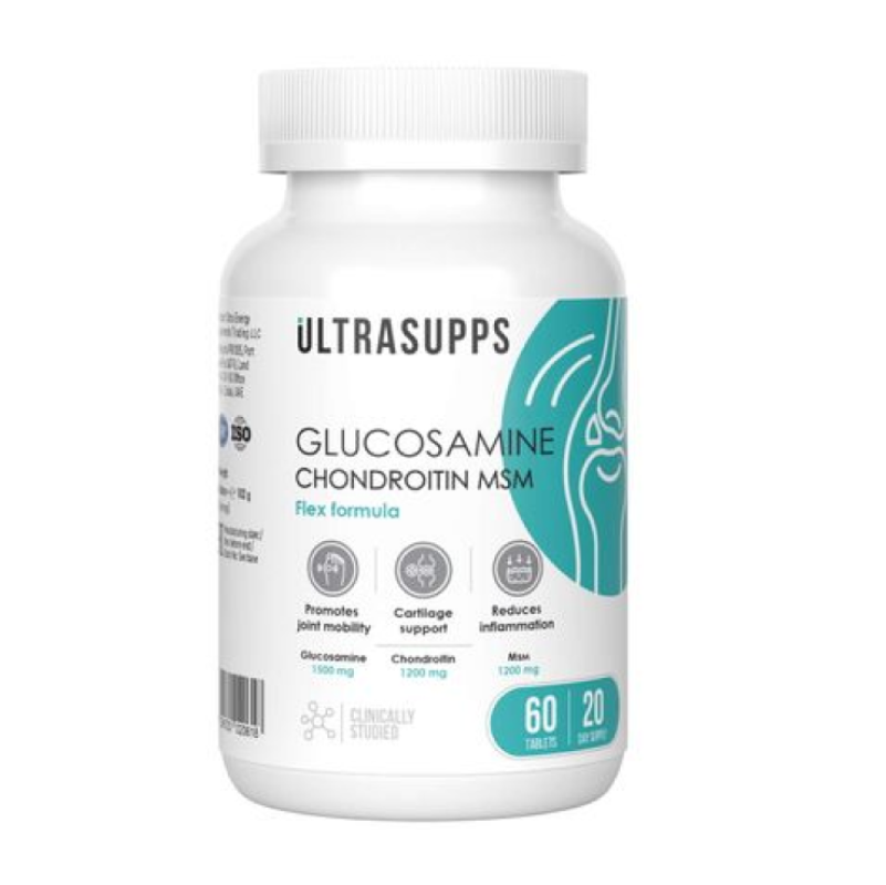 Комплекс для связок и суставов Ultrasupps Glucosamine & Chondroitin & MSM 60 таблеток
